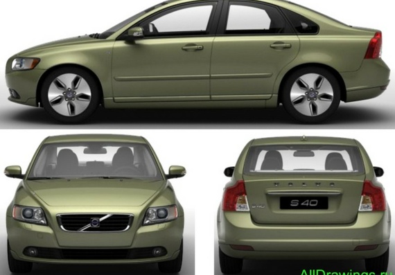 Volvo S40 (2009) (Вольво С40 (2009)) - чертежи (рисунки) автомобиля